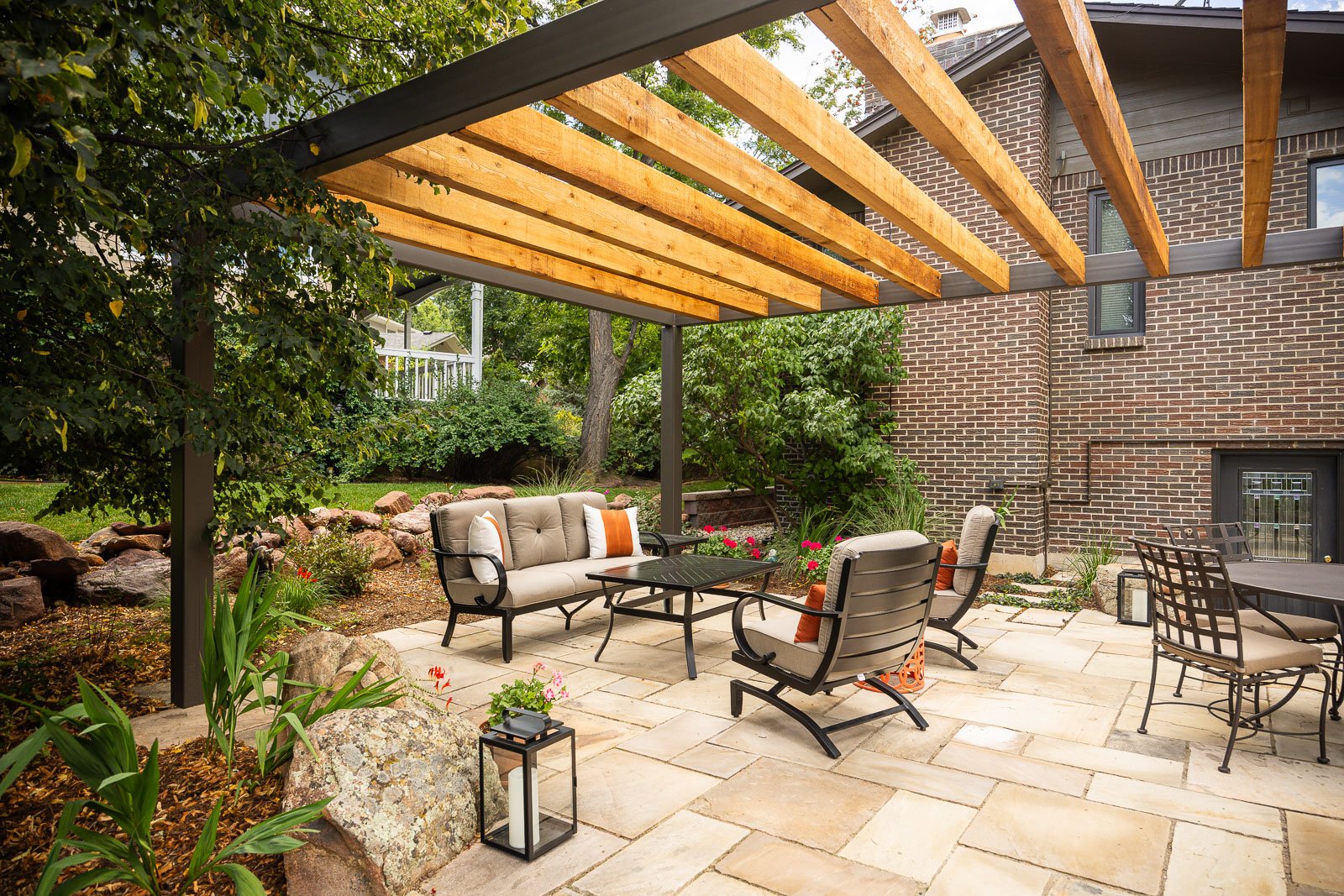 Residential landscape design patio pergola 8