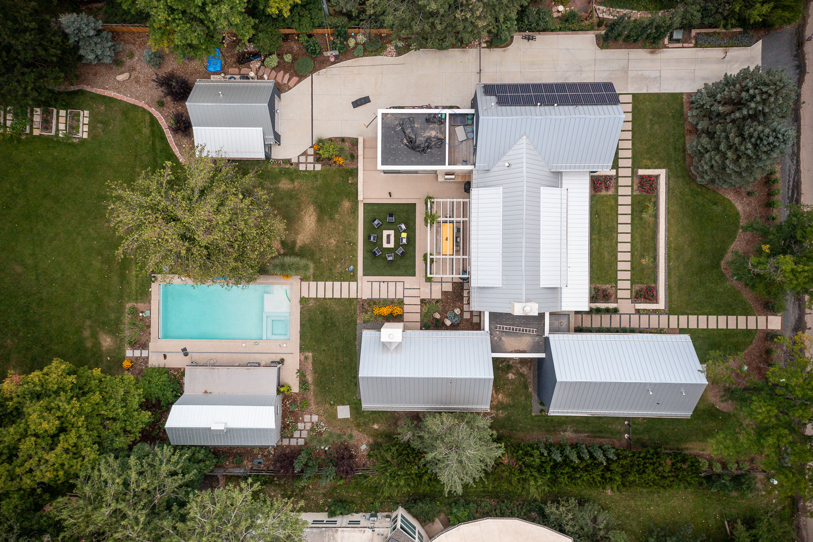 Residential landscape design aerial view 1