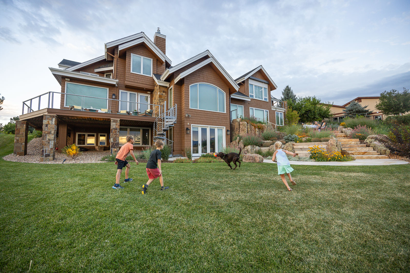 Residential landscape design kids dog grass 3