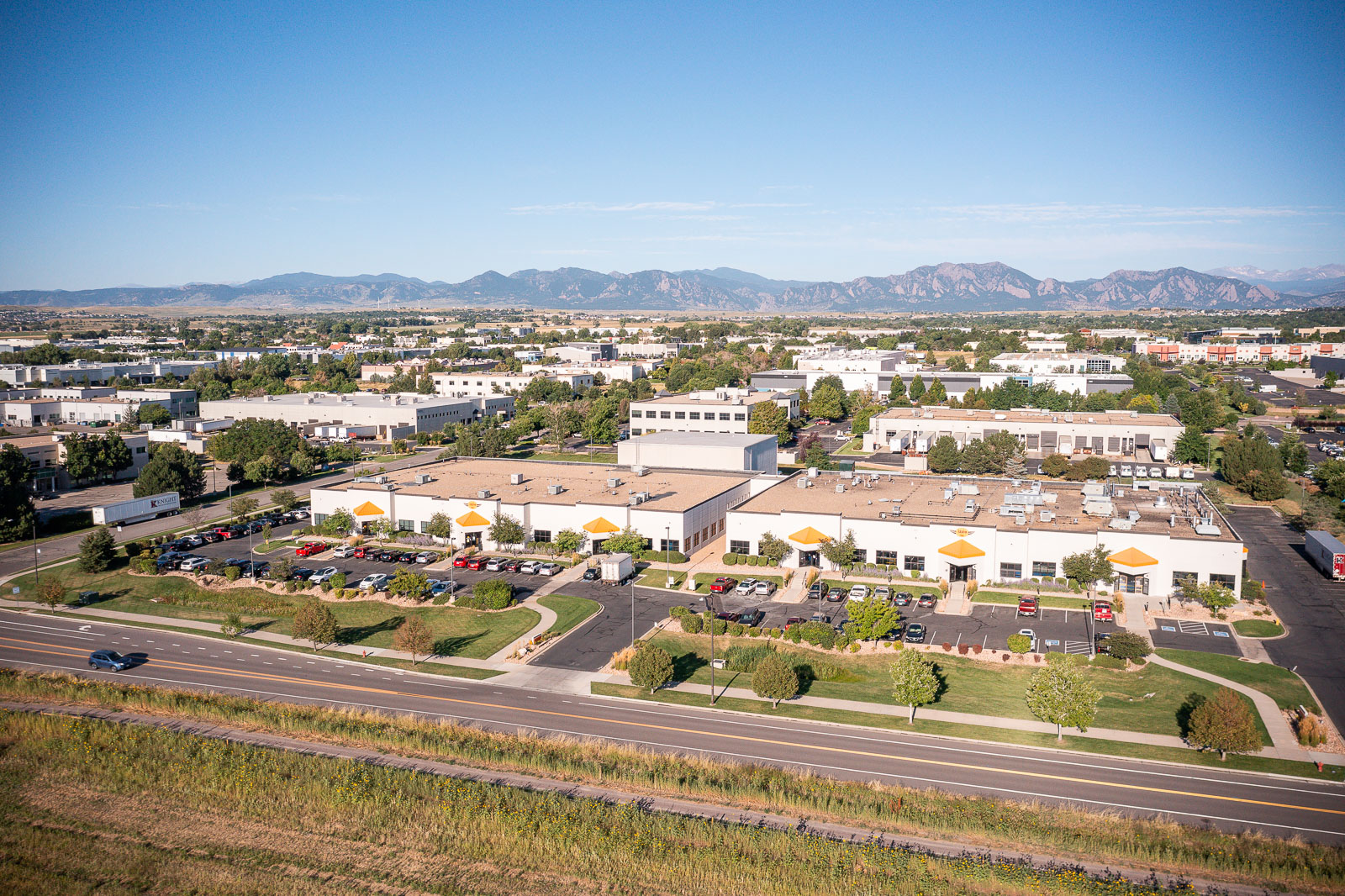 commercial property landscape maintenance aerial view 2